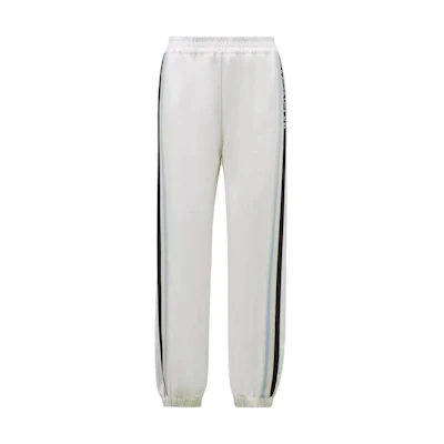 (Women) Moncler White Elastic Waist Striped Straight-Cut Casual Pants. J10932A00001597DR034
