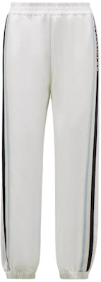 (Women) Moncler White Elastic Waist Striped Straight-Cut Casual Pants. J10932A00001597DR034 Order (Women) Moncler White Elastic Waist Striped Straight-Cut Casual Pants. J10932A00001597DR034
