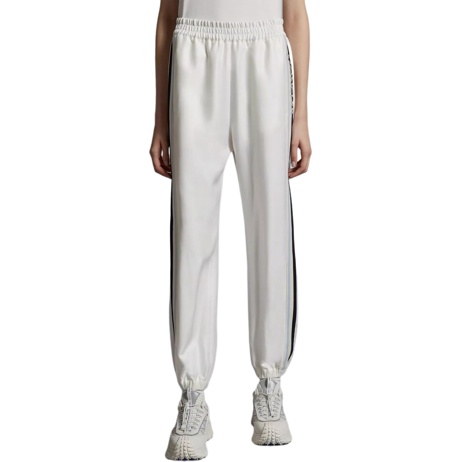 Lookbook (W) モンクレール ホワイト ストライプ ストレートカット カジュアルパンツ. J10932A00001597DR034