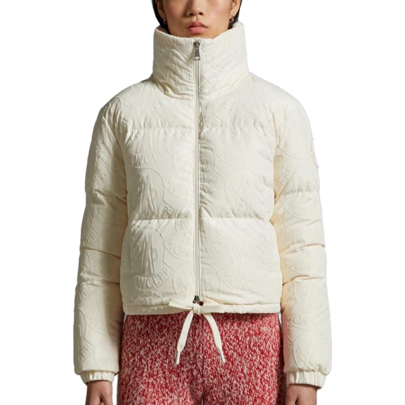(Women) Moncler  White High-Neck Zipper Logo Embossed Down Jacket I20931A0020259771S00 圖 3