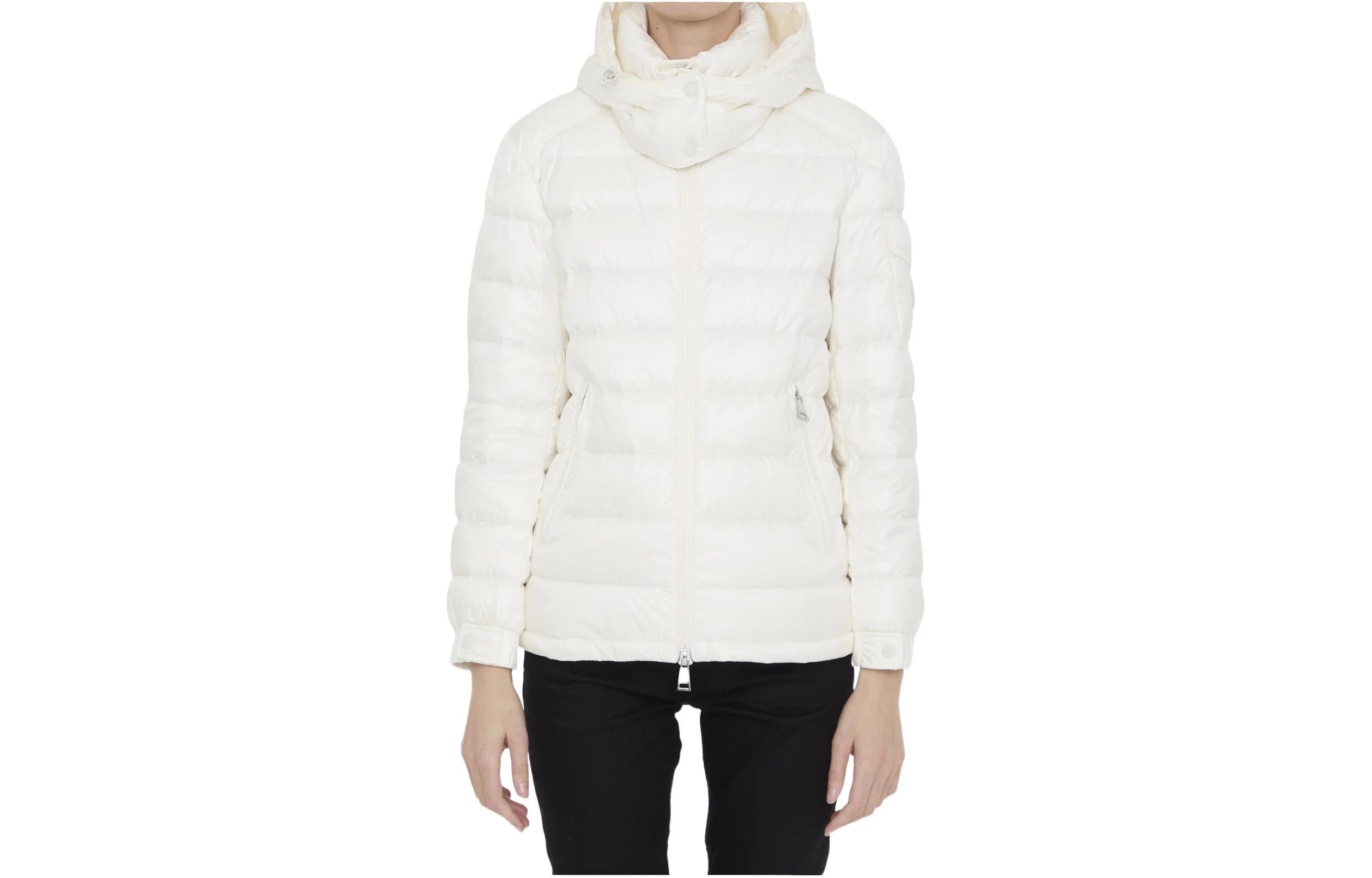 (Women) Moncler  White Hooded Slim Fit Down Jacket with Zipper. J10931A00065595ZZ034 圖 2