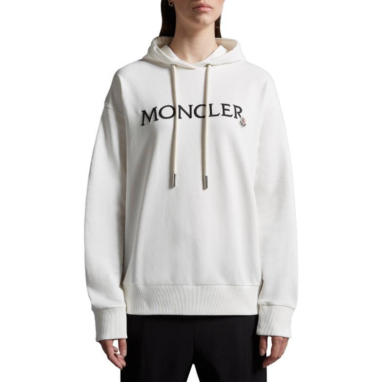 (Women) Moncler  White Hoodie with Letter Embroidery and Drawstring. I20938G0002689A1K034 圖 4