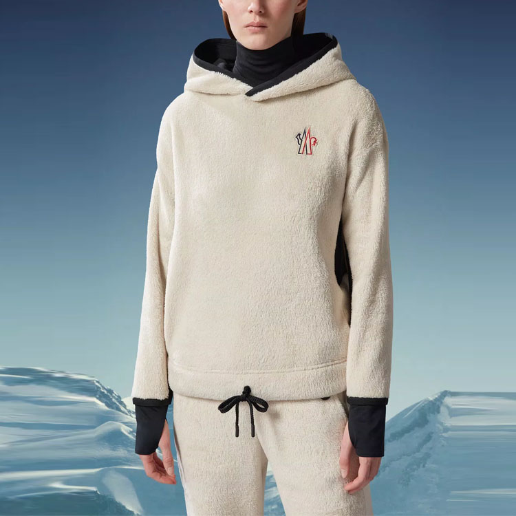 (Women) Moncler  White Hoodie with Letter Print and Pullover Design. I20988G00016809EG268 圖 3