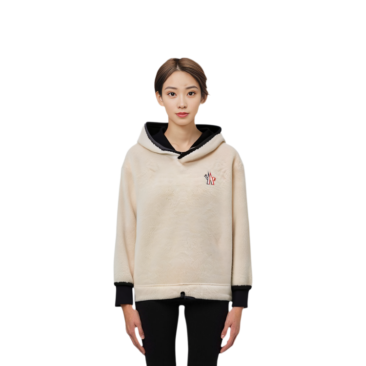 (Women) Moncler  White Hoodie with Letter Print and Pullover Design. I20988G00016809EG268 圖 7