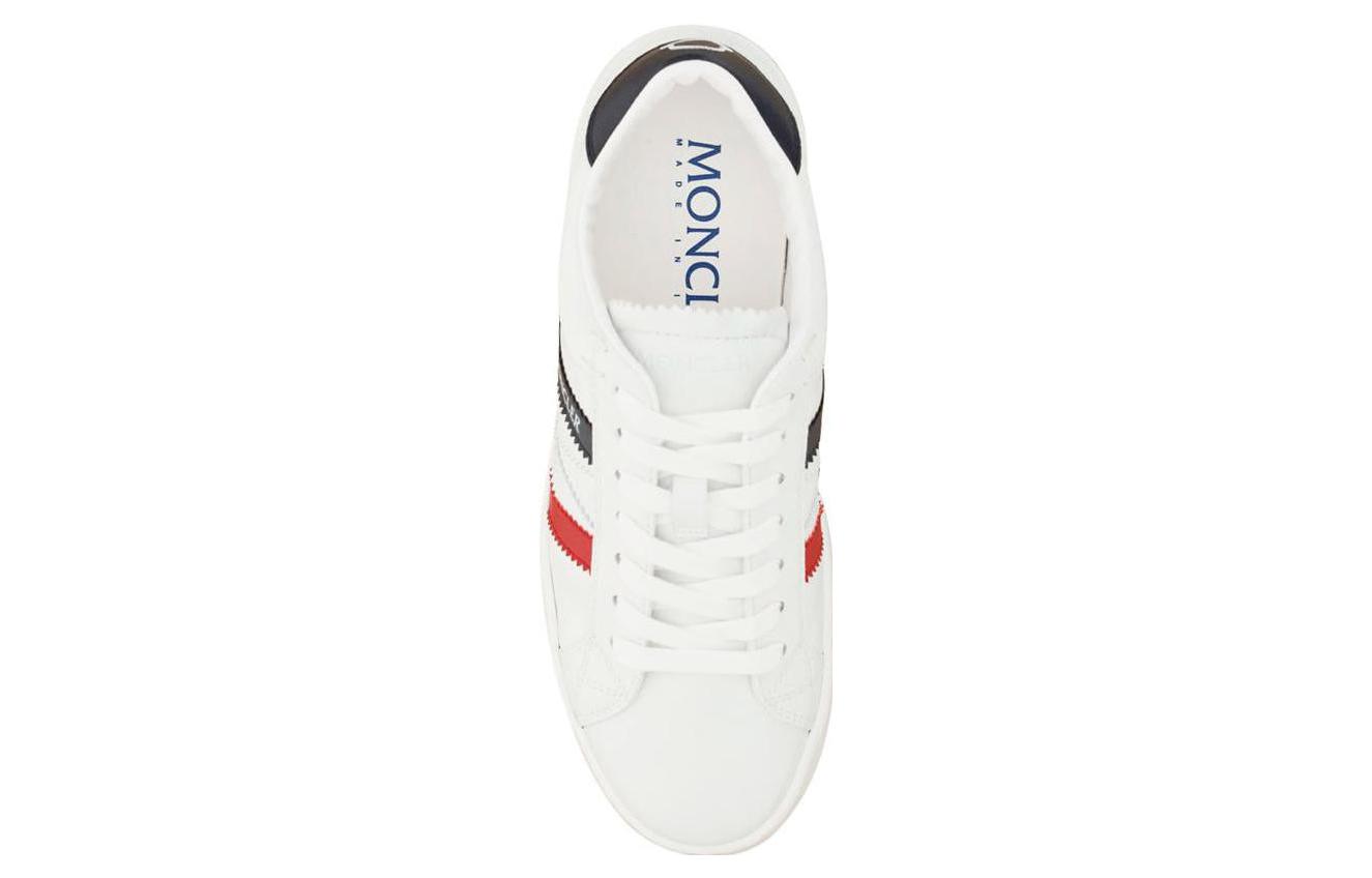 Shop (W) Moncler Sepatu Kasual Low Top Kulit Putih Nyaman 4M00220M3126P07