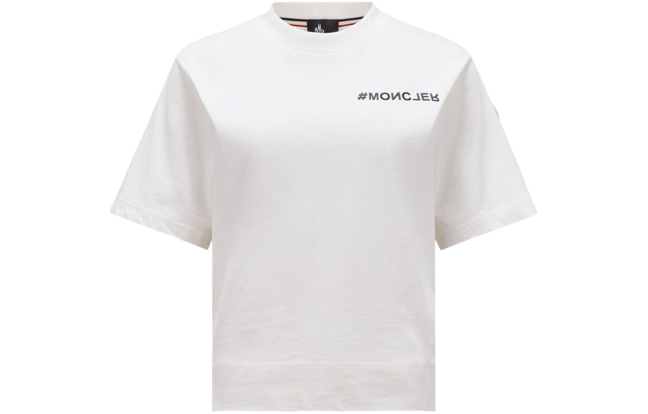(Women) Moncler  White Letter Print Crewneck Short-Sleeve T-Shirt. J10988C0000283927041 圖 2