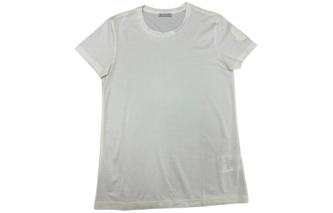 (Women) Moncler  White Logo Graphic Short Sleeve T-Shirt. 209380862608390X035