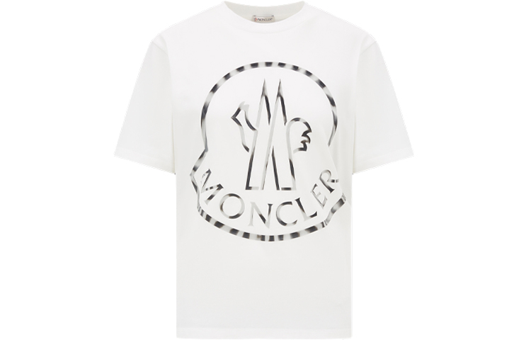 (Women) Moncler  White Logo Print Crewneck T-Shirt FW22 Collection. H20938C00024829HP033