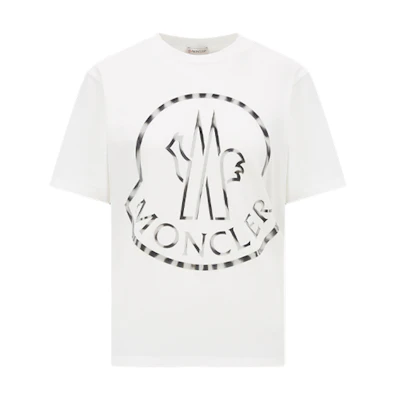 (Women) Moncler White Logo Print Crewneck T-Shirt FW22 Collection. H20938C00024829HP033