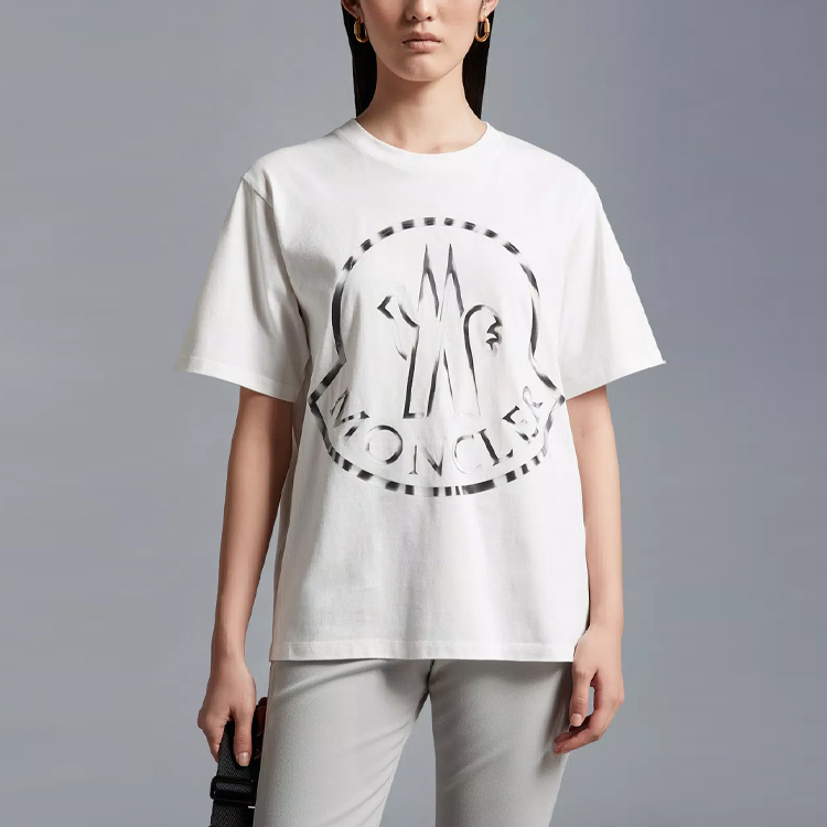 (Women) Moncler  White Logo Print Crewneck T-Shirt FW22 Collection. H20938C00024829HP033 圖 4