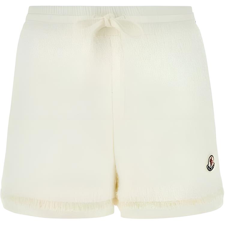 (Women) Moncler  White Logo Print Drawstring Casual Shorts. 2B00007597NZ034