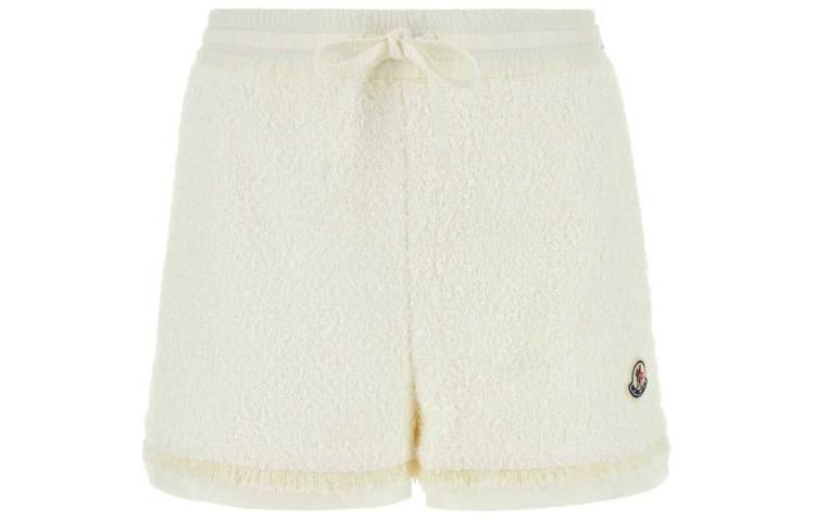 Order (W) 몽클레어 화이트 로고 프린트 드로스트링 캐주얼 반바지. 2B00007597NZ034