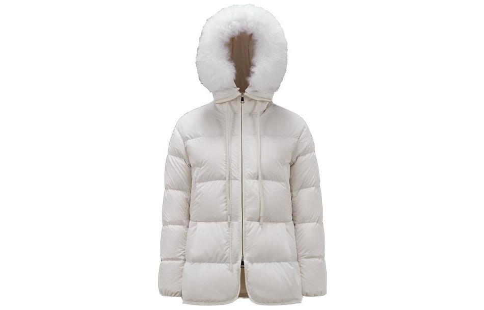 (Women) Moncler  White Long Down Jacket with Hood. I20931A0009254A81034