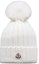 Order (Women) Moncler White Merino Wool Beanie with Pom-Pom Decoration. J20933B00027M1131034
