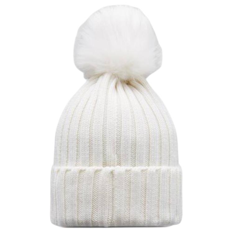 Lookbook (Women) Moncler  White Merino Wool Beanie with Pom-Pom Decoration. J20933B00027M1131034