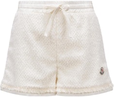 (Women) Moncler White Mid-Rise Drawstring Casual Shorts Relaxed Fit. J10932B00007597NZ034 (Women) Moncler White Mid-Rise Drawstring Casual Shorts Relaxed Fit. J10932B00007597NZ034