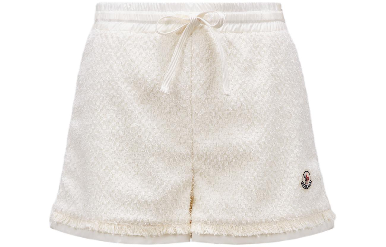 Order (W) Moncler Seluar Pendek Santai Putih Mid-Rise dengan Tali, Potongan Relaks. J10932B00007597NZ034