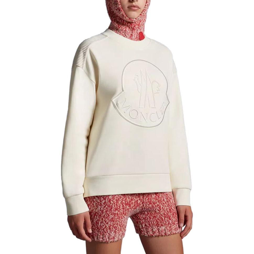 Purchase (W) Moncler Putih Mock Neck Slim Fit Sweatshirt Lengan Panjang. I20938G00042899U5034