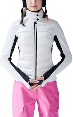 (W) 몽클레어 화이트 패딩 플리스 가디건 재킷 스탠드 칼라. H20988G0002580093034 Shop (W) 몽클레어 화이트 패딩 플리스 가디건 재킷 스탠드 칼라. H20988G0002580093034