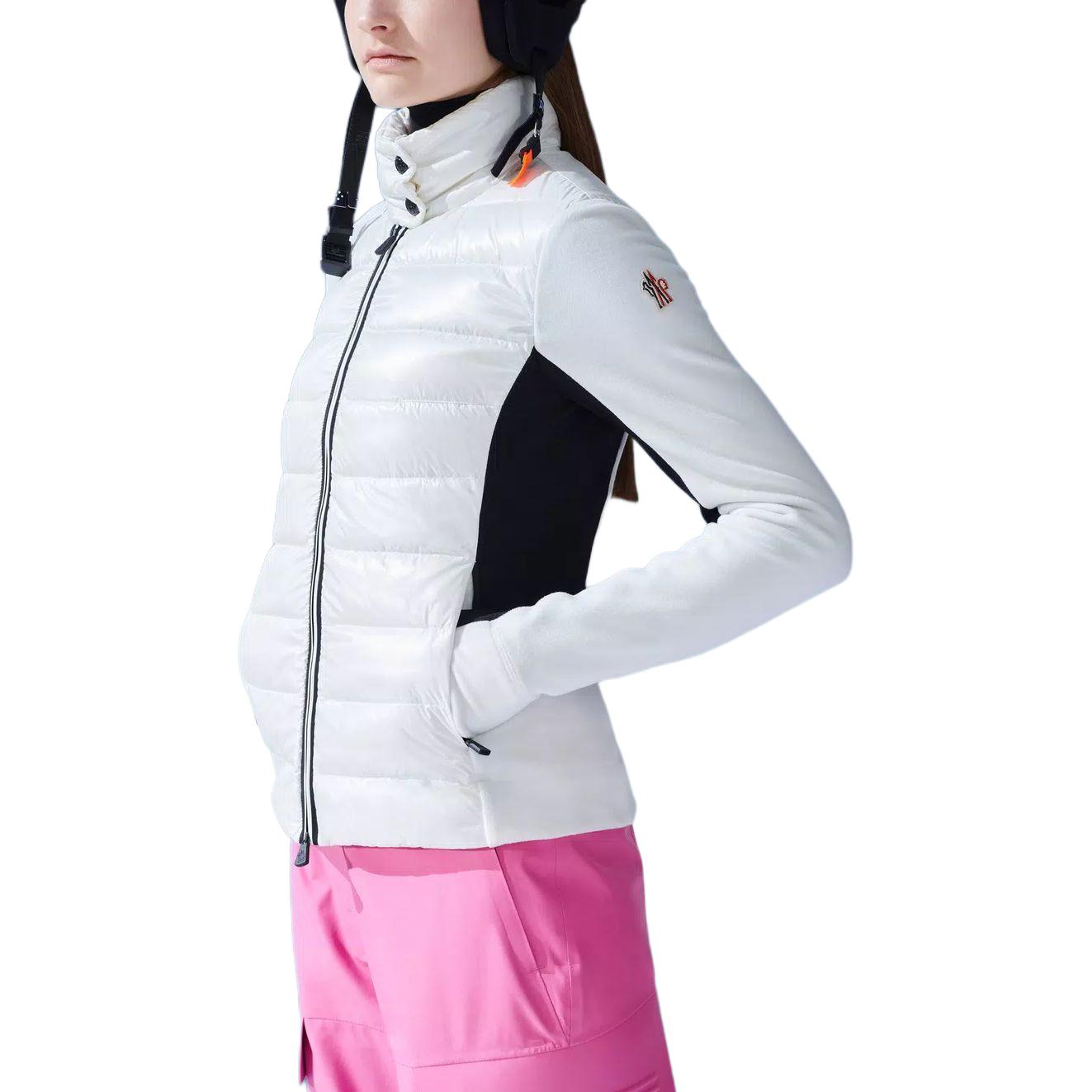 Details for (W) 몽클레어 화이트 패딩 플리스 가디건 재킷 스탠드 칼라. H20988G0002580093034