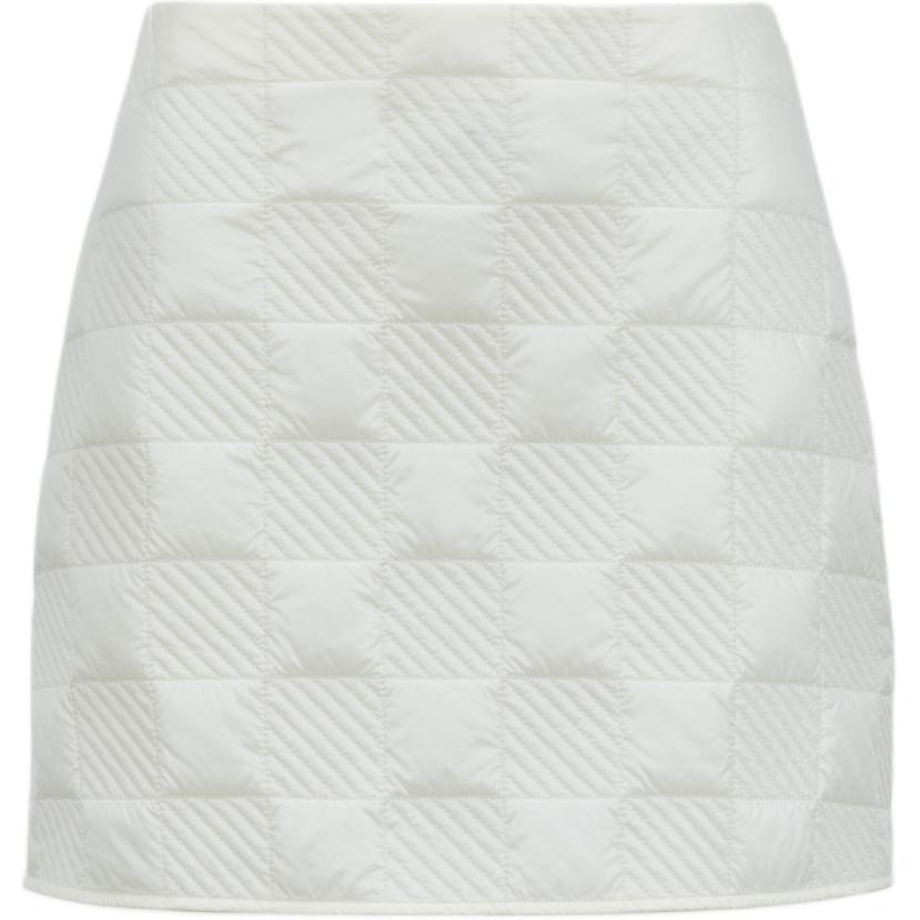 (Women) Moncler  White Satin-Trimmed Zip-Up Casual Mini Skirt. J20932D00001788LM034