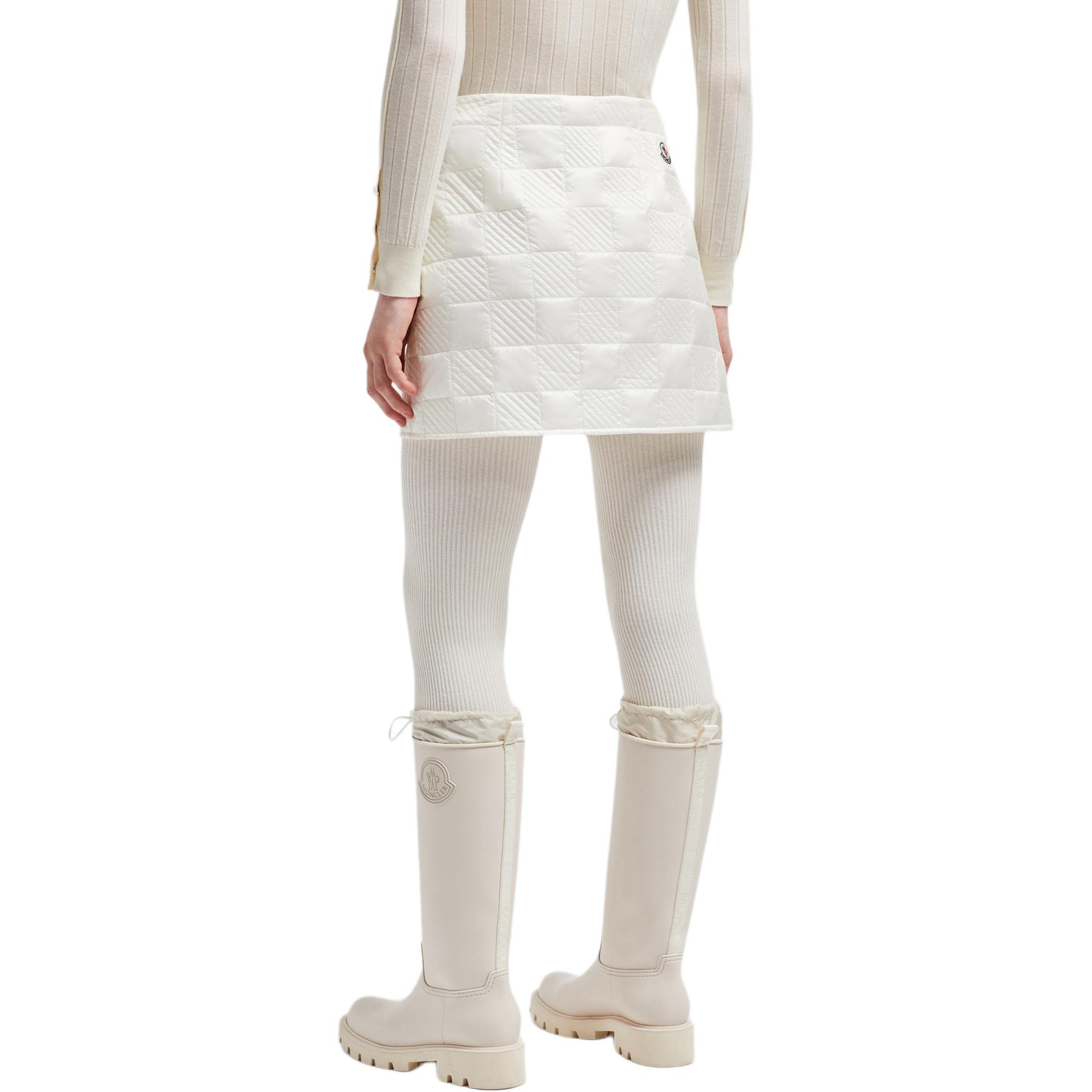 Shop (W) 蒙克莱 白色缎面装饰拉链休闲迷你裙 J20932D00001788LM034