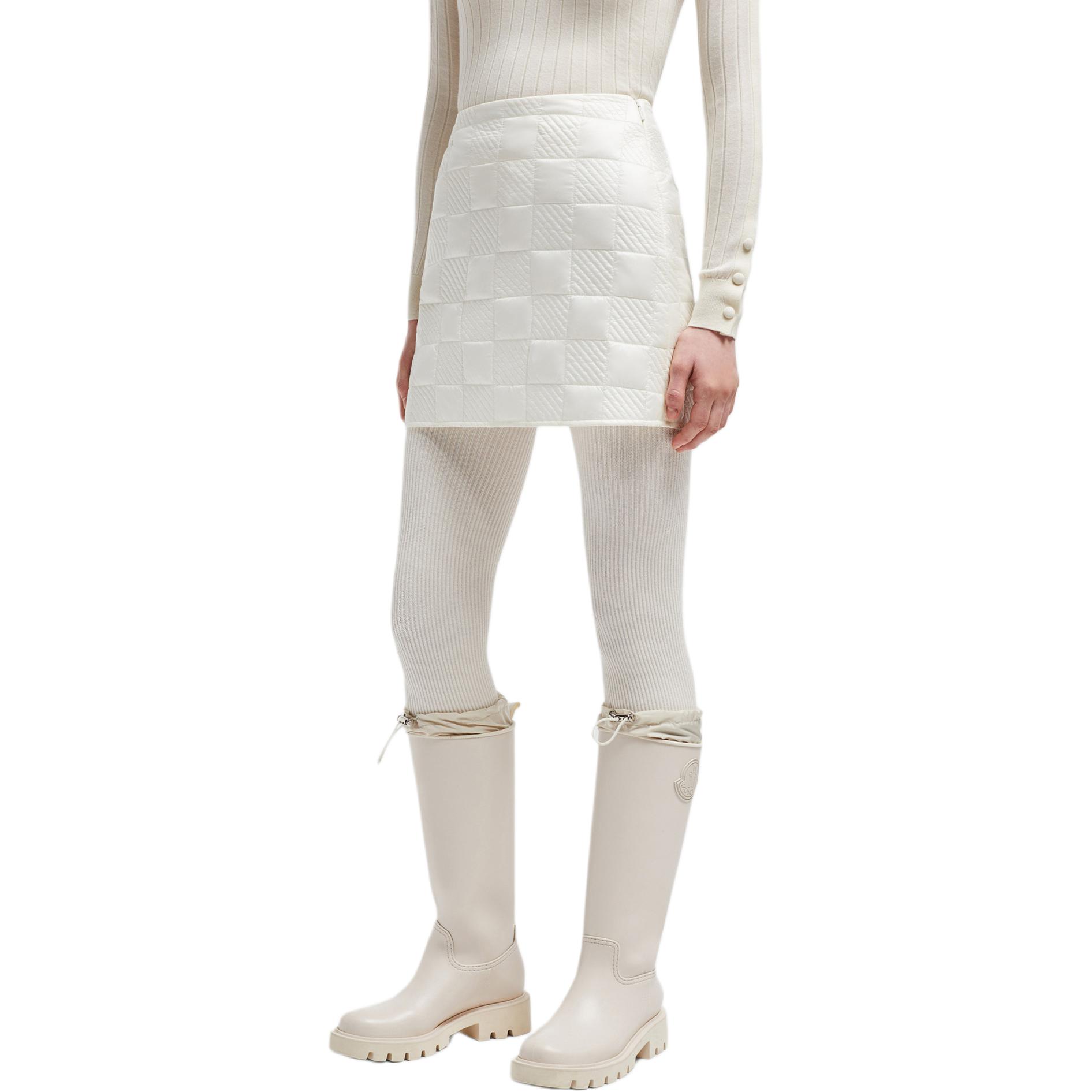 Purchase (W) 蒙克莱 白色缎面装饰拉链休闲迷你裙 J20932D00001788LM034