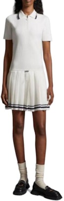 (Women) Moncler White Short Sleeve Polo Dress with Striped Collar. J10939L00004M3357034 Lookbook (Women) Moncler White Short Sleeve Polo Dress with Striped Collar. J10939L00004M3357034