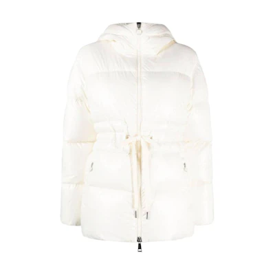 (Women) Moncler White Solid Color Slim Fit Hooded Down Jacket I20931A001255963V034