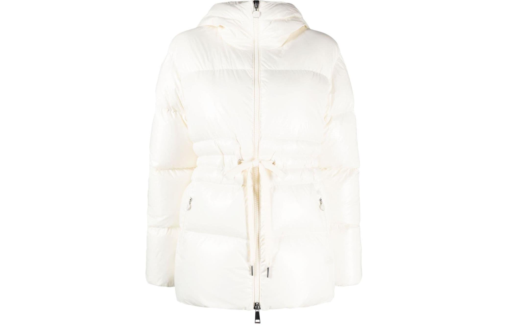 (Women) Moncler  White Solid Color Slim Fit Hooded Down Jacket I20931A001255963V034 圖 2