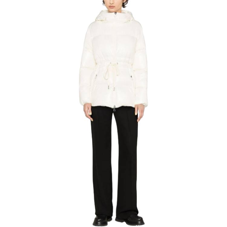 (Women) Moncler  White Solid Color Slim Fit Hooded Down Jacket I20931A001255963V034 圖 3