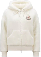 (Women) Moncler White Solid Zip-Up Hooded Jacket I20938G0003289A5V034 (Women) Moncler White Solid Zip-Up Hooded Jacket I20938G0003289A5V034
