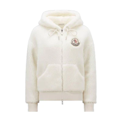 (Women) Moncler White Solid Zip-Up Hooded Jacket I20938G0003289A5V034
