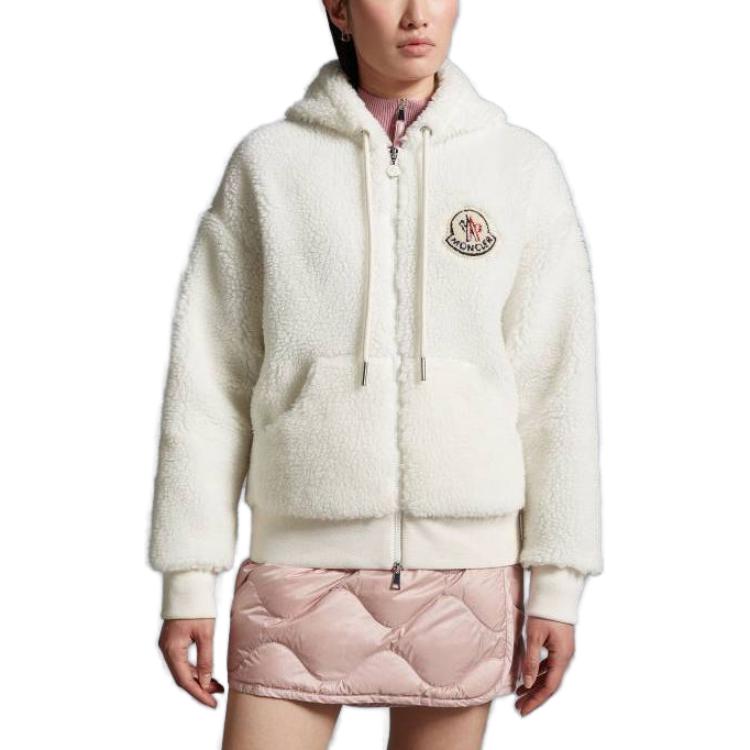 Lookbook (W) Moncler Jaket Hoodie Putih Ritsleting Solid I20938G0003289A5V034