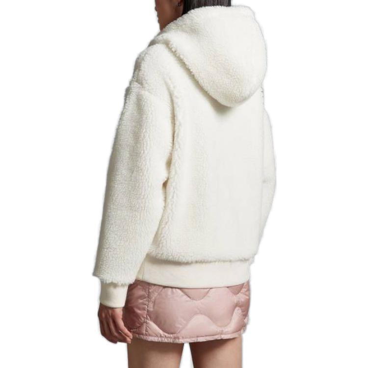 Purchase (W) Moncler Jaket Hoodie Putih Ritsleting Solid I20938G0003289A5V034