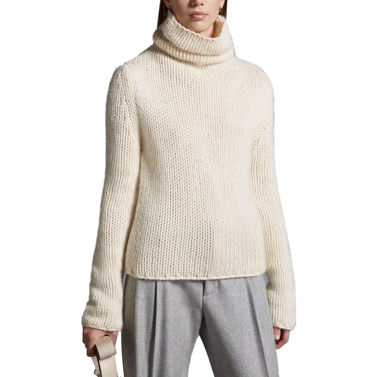 Shop (W) 몽클레어 울 & 모헤어 터틀넥 스웨터 화이트 I20939F00022M2024034