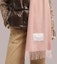 Shop (Women) Moncler Wool Felt Solid Scarf in Pink. J20933C00024595MA51V