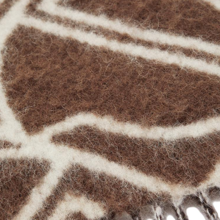 Lookbook (Women) Moncler  Wool Knitted Scarf Brown Solid Design. J20933C000040U381P02