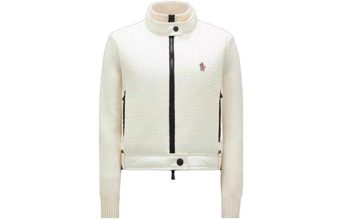 Order (W) Moncler Kardigan Wol Rits Putih Lengan Panjang Jaket Pendek. 9B00009M1131036