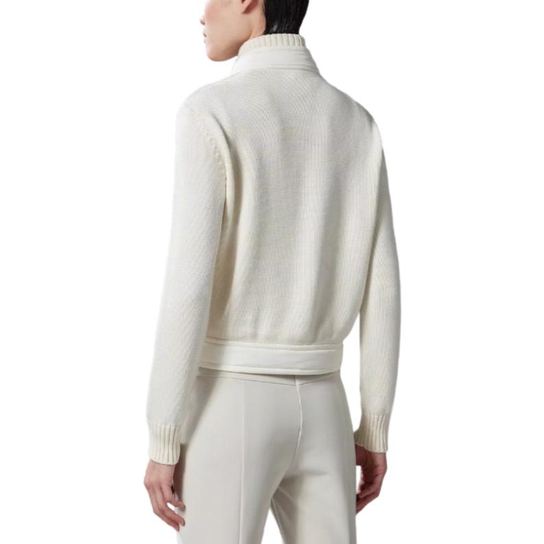 Shop (W) Moncler Kardigan Wol Rits Putih Lengan Panjang Jaket Pendek. 9B00009M1131036
