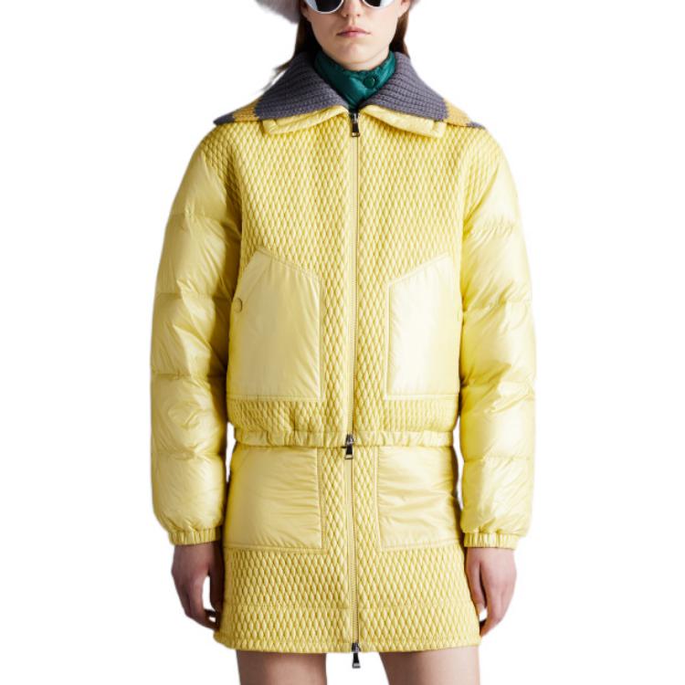 (Women) Moncler  Yellow Logo Patch Double-Zip Puffer Jacket with Large Pockets H20931A00018539AQ110 圖 4