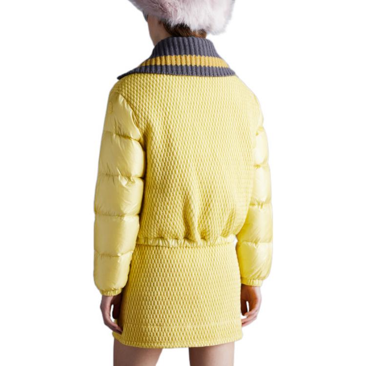 (Women) Moncler  Yellow Logo Patch Double-Zip Puffer Jacket with Large Pockets H20931A00018539AQ110 圖 5