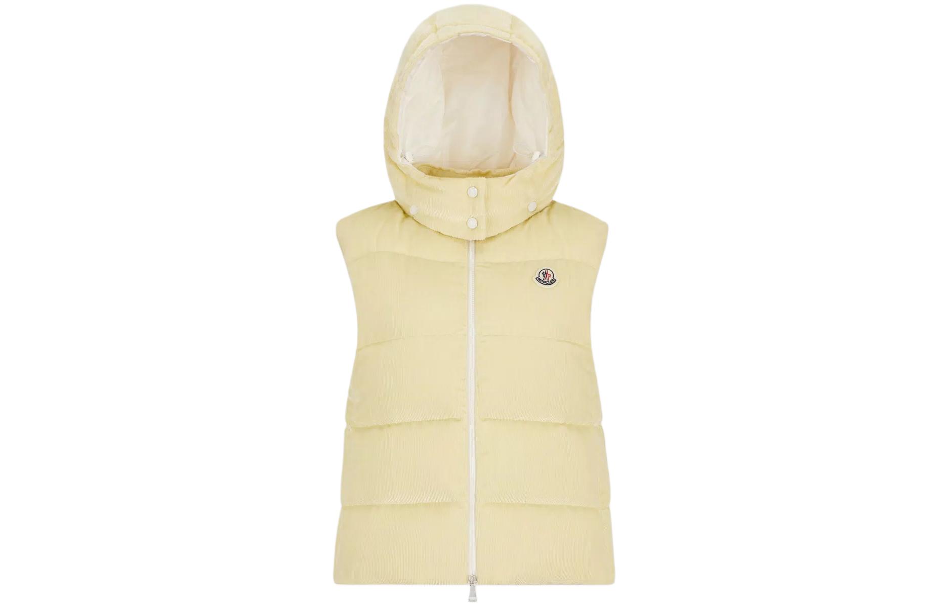 (Women) Moncler  Yellow Vest with Detachable Hood and Logo Patch. J10931A00069597C912T