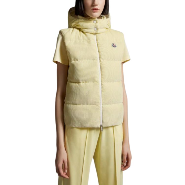 Purchase (W) モンクレール イエローベスト 取り外し可能なフード付き ロゴパッチ入り J10931A00069597C912T