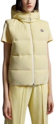 (Women) Moncler Yellow Vest with Detachable Hood and Logo Patch. J10931A00069597C912T Purchase (Women) Moncler Yellow Vest with Detachable Hood and Logo Patch. J10931A00069597C912T