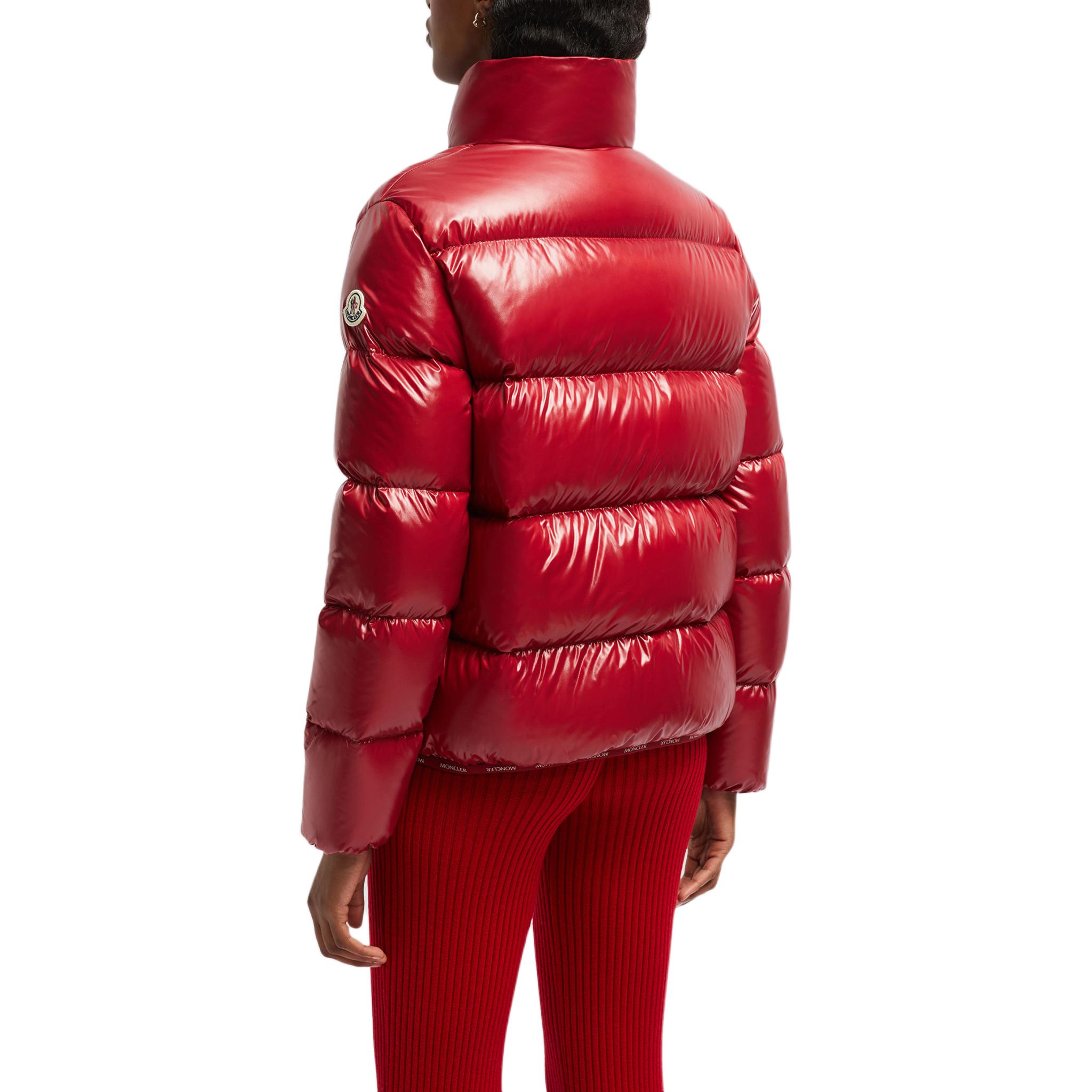 (Women) Moncler Abbadia  Red Short Puffer Jacket with Logo and Glossy Nylon Finish. J20931A000075963V438 圖 4
