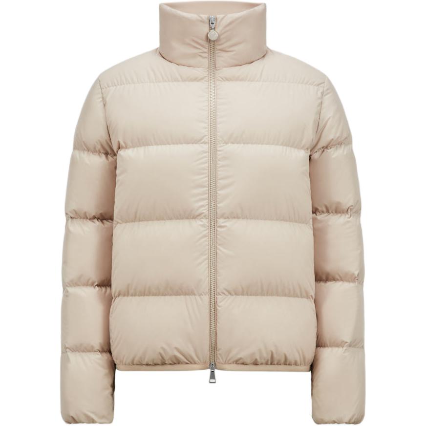 (Women) Moncler Abbadia FW24 Glossy Logo Short High-Neck Down Jacket Women Beige J20931A0000754A8120I 圖 2