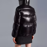 Shop (W) Jaket Down Moncler Abbaye FW22 Hitam Pendek Longgar, Hangat Musim Dingin. H20931A0006368950999