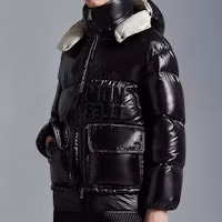 Cheap (W) Jaket Down Moncler Abbaye FW22 Hitam Pendek Longgar, Hangat Musim Dingin. H20931A0006368950999