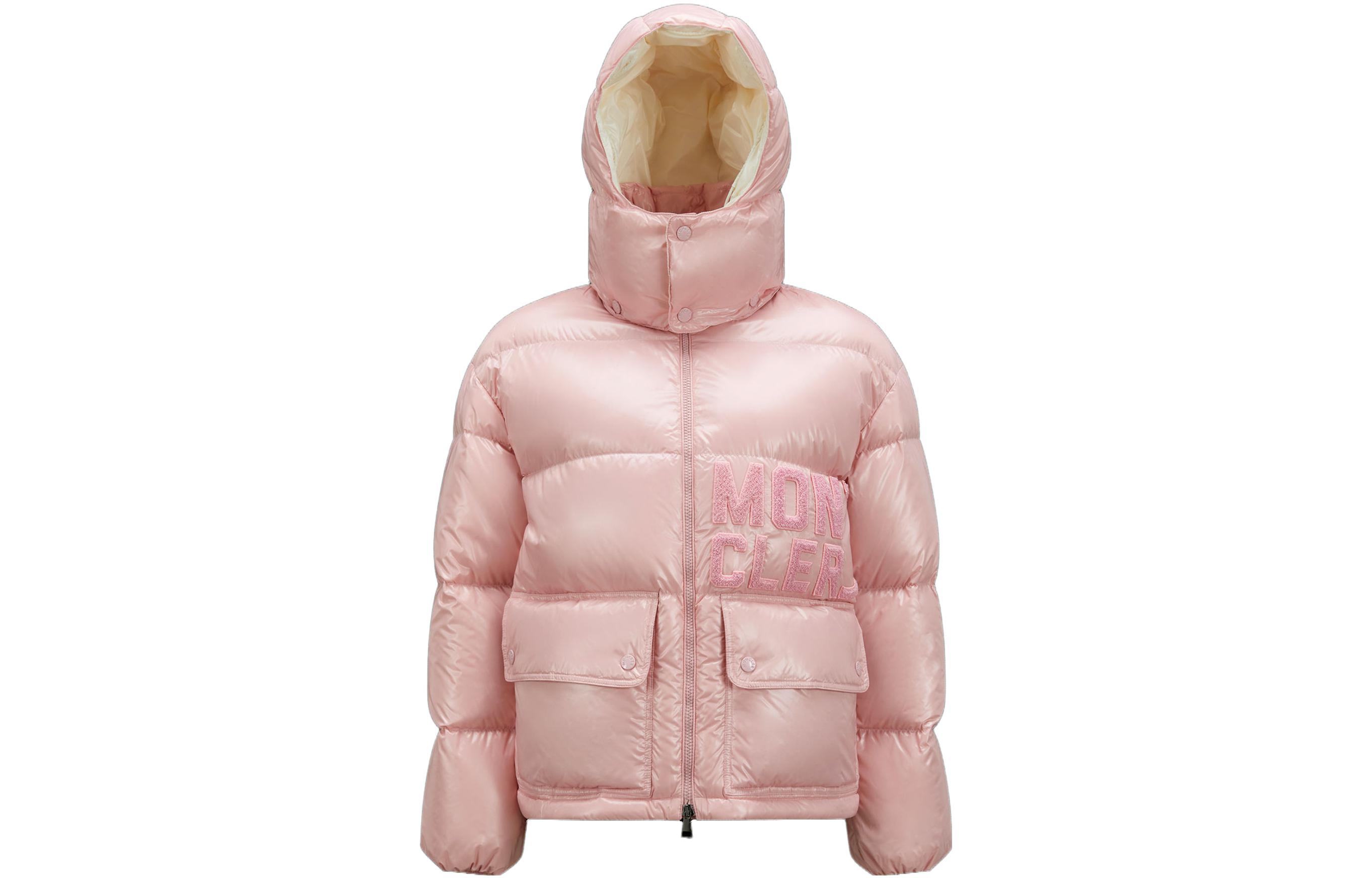 Order (W) 盟可睐 Abbaye 粉色连帽长袖刺绣标志羽绒外套 女款 1A000395963V500